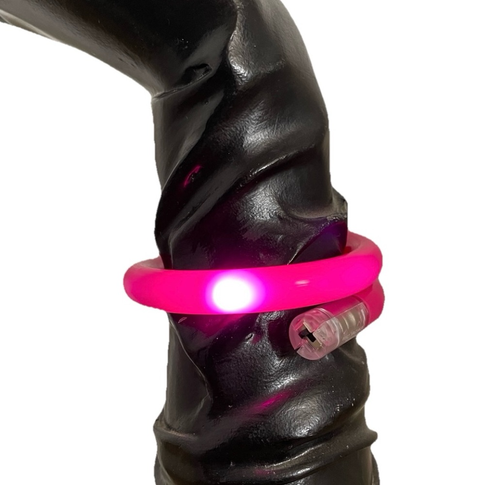 Vintage Y2k Pink LIGHT Up Coil Bangle RAVE Festival BRACELET